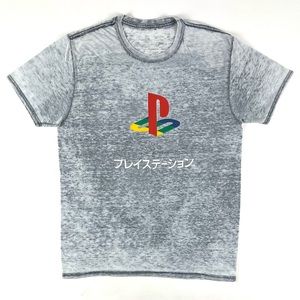 PlayStation Logo Graphic Grey Burnout Tee